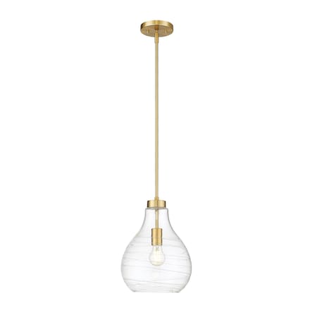 Z-Lite Bon Air Pendant, 1-Light, 10 In.W x 13.75 In.H, Modern Gold/Clear 496P10-MGLD